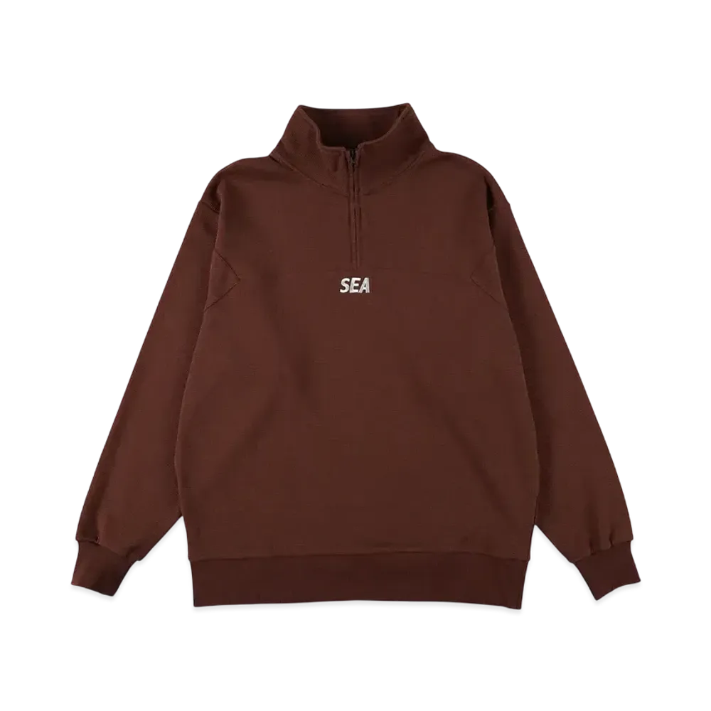 WIND AND SEA ES_W_Half Zip Waffle Shirt "Brown"