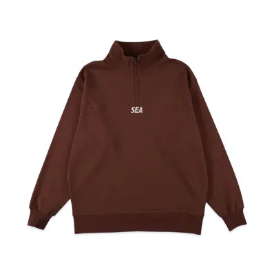 WIND AND SEA ES_W_Half Zip Waffle Shirt "Brown"