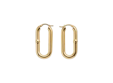 Bottega Veneta Chain Hoop Earrings "Yellow Gold"