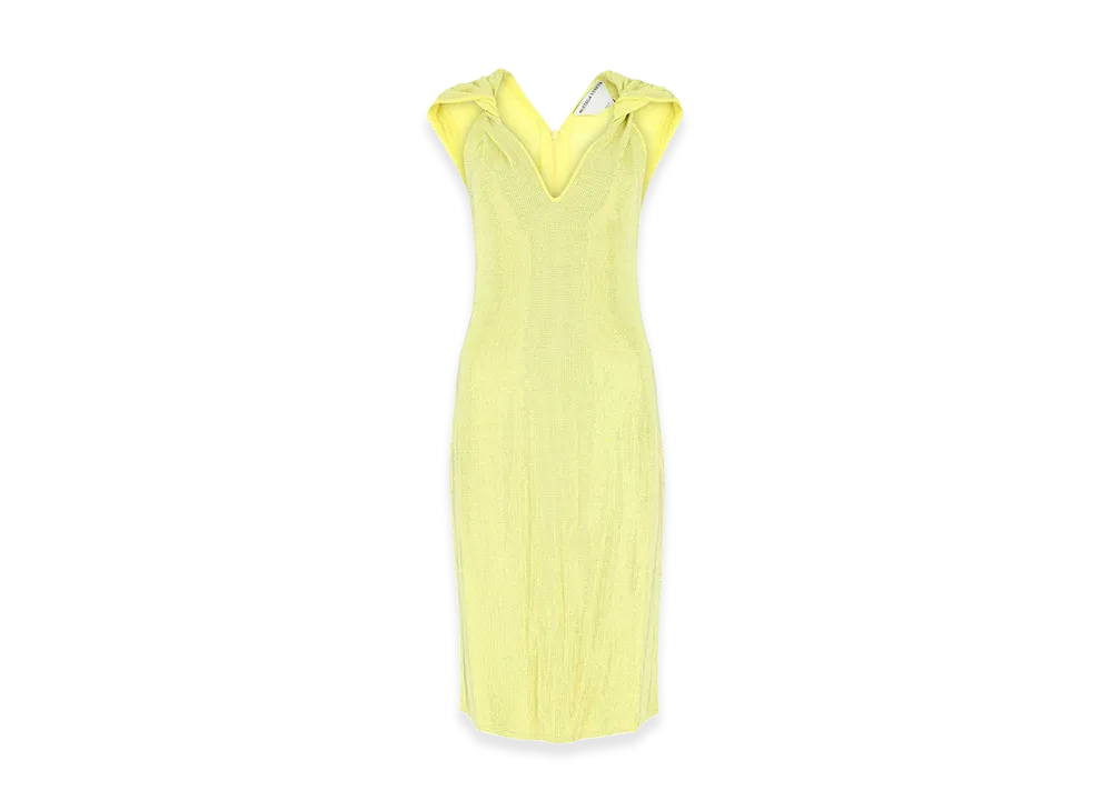 Bottega Veneta Women's Embellished Stretch Viscose Blend Dress "Yellow"