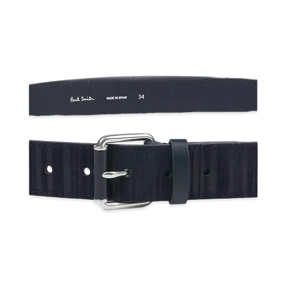 Paul Smith Shadow Stripe Suede Belt "Navy"