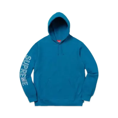 Supreme Sleeve Embroidery Hooded Sweatshirt "Dark Aqua"