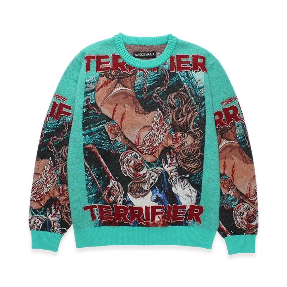 WACKO MARIA x Terrifier Mohair Jacquard Knit Sweater "Green"