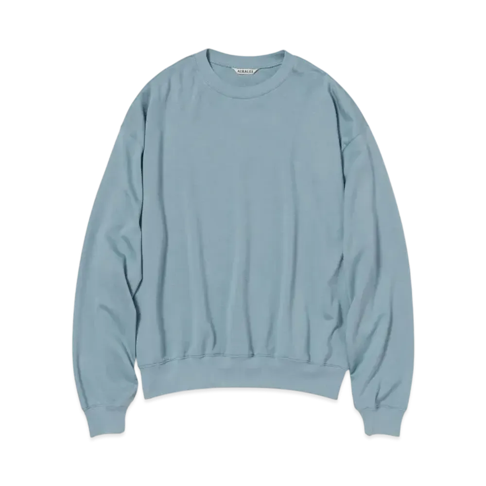 AURALEE Super High Gauge Sweat P/O "Blue"