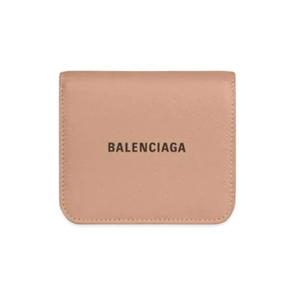 BALENCIAGA Cash Flap Coin And Card Holder in Mink "Beige"