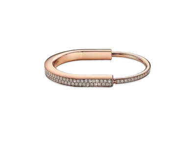 Tiffany & Co. Tiffany Lock Bangle With Full Pave Diamonds "Rose Gold"