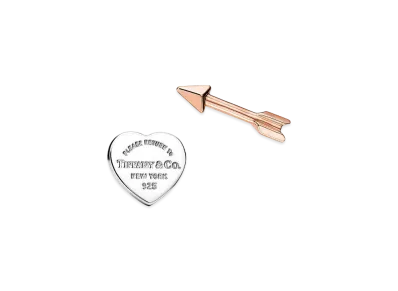 Tiffany & Co. Return to Tiffany Lovestruck Heart Tag & Arrow Earrings 18K "Silver/Rose Gold"