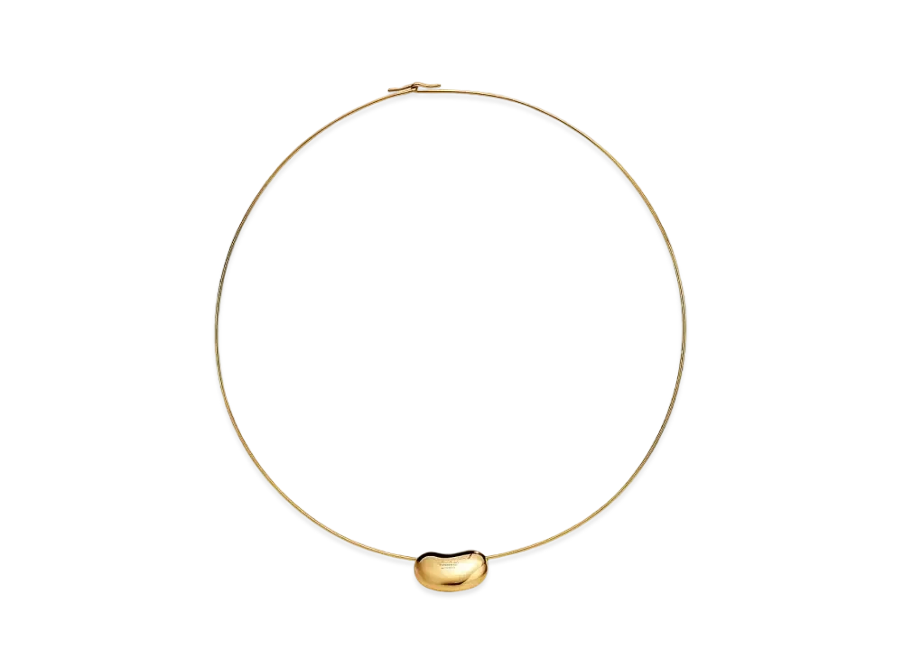 Tiffany & Co. Elsa Peretti Bean Design Wire Necklace 20mm 18K "Yellow Gold"