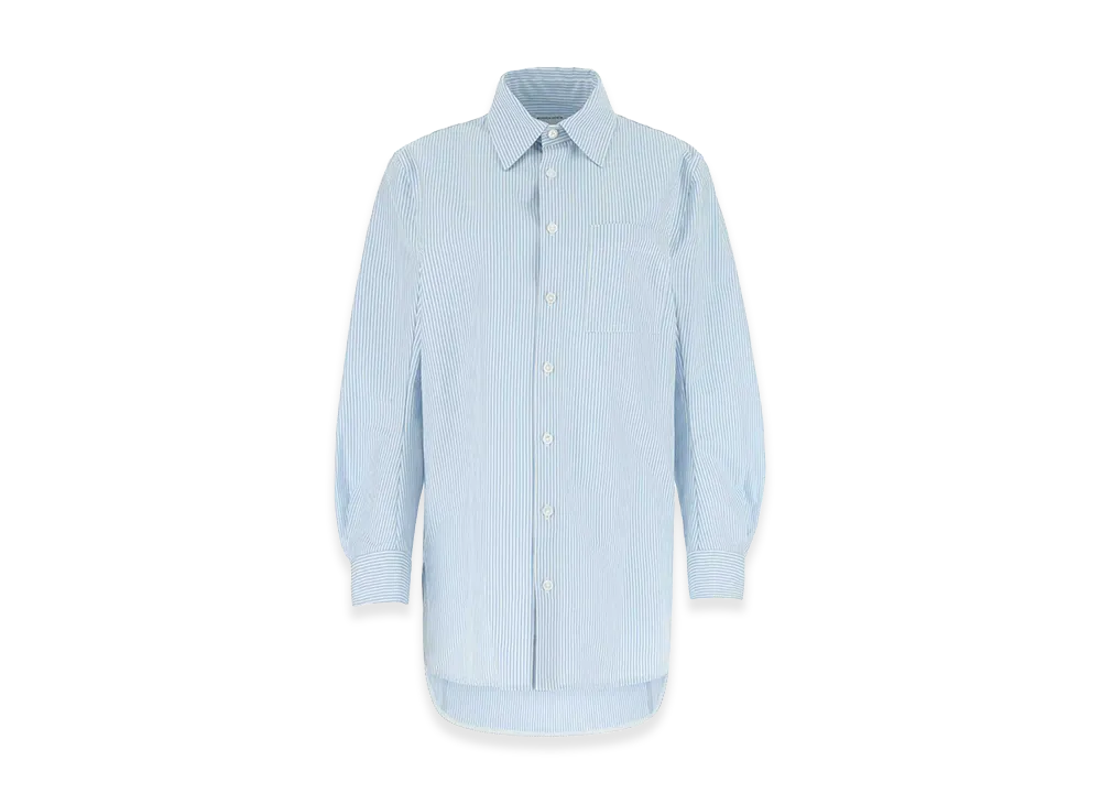 Bottega Veneta Women's Embroidered Cotton Oversize Shirt "Azure"