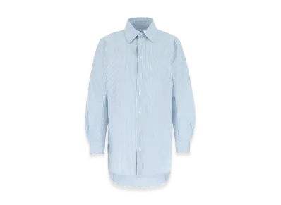 Bottega Veneta Women's Embroidered Cotton Oversize Shirt "Azure"