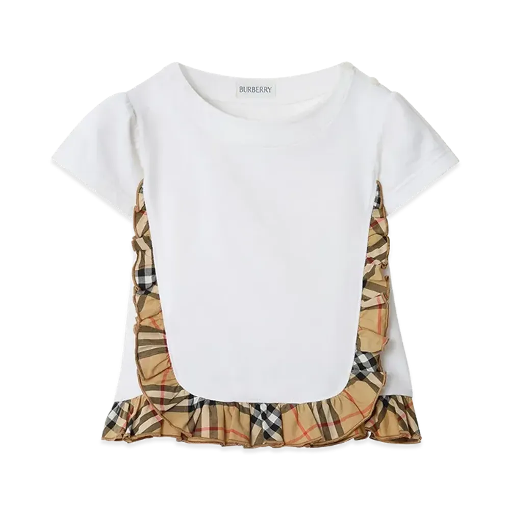 Burberry Kids KG5 Roxy Frill T-Shirt "White"