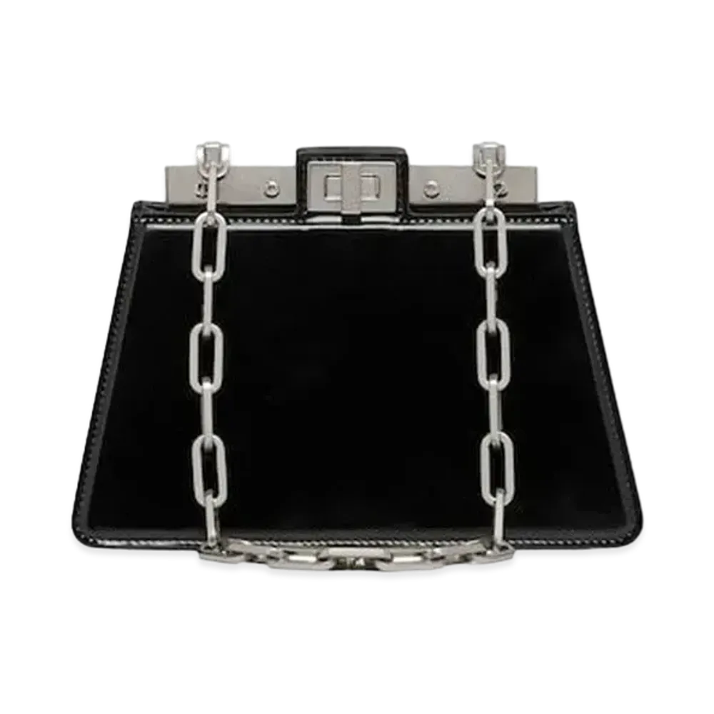 FENDI Peekaboo Cut Petite Leather Bag "Black"