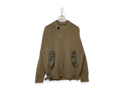 sacai Nylon Twill x Knit Pullover "Brown"