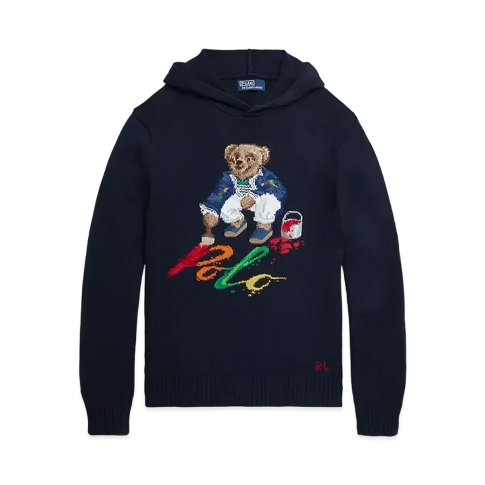 Polo Ralph Lauren Polo Bear Cotton Hooded Sweater "Navy"