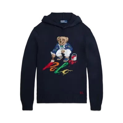 Polo Ralph Lauren Polo Bear Cotton Hooded Sweater "Navy"