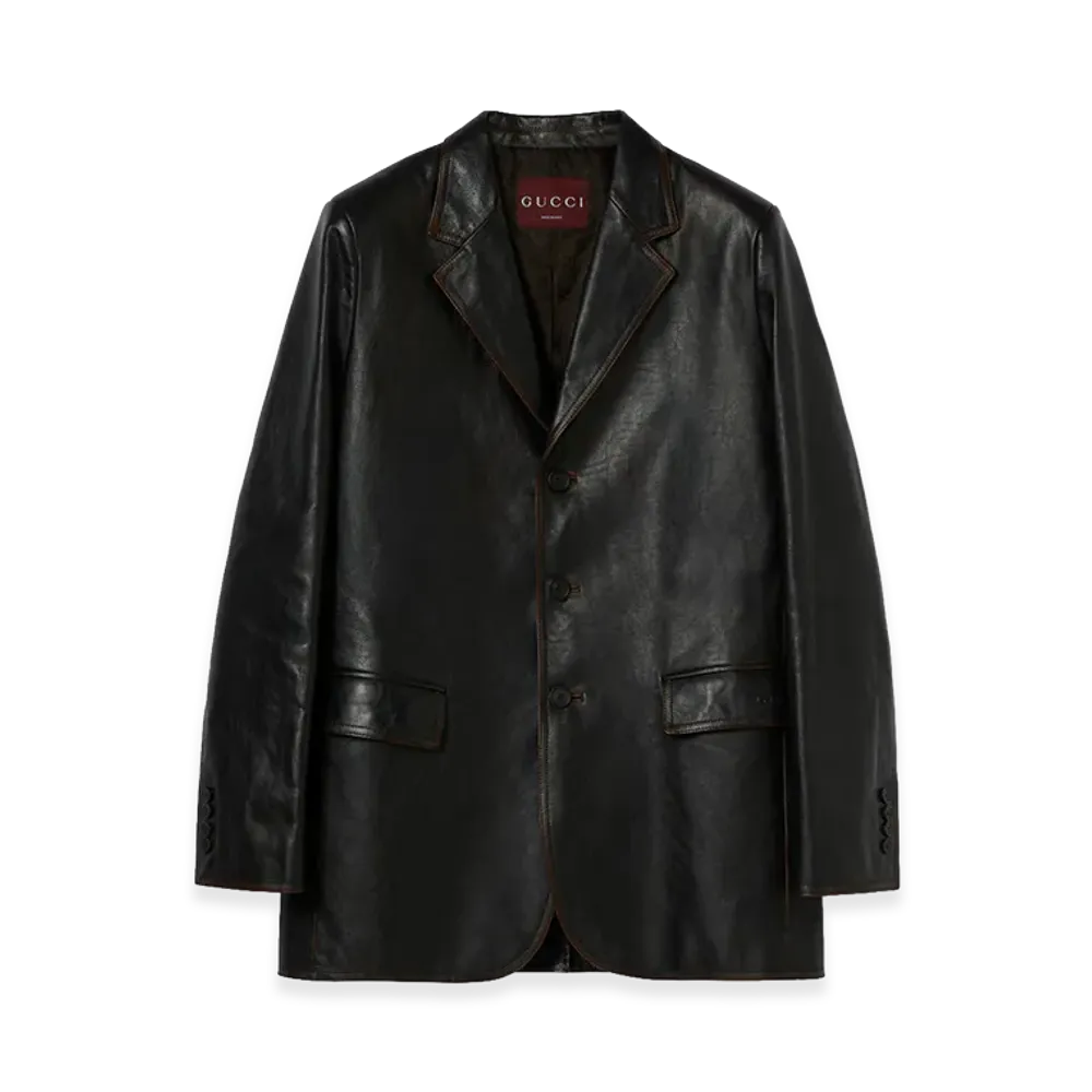 GUCCI Leather Jacket "Blue"