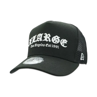 XLARGE XLARGE x NEWERA MESH SNAPBACK CAP D-FRAME TRUCKER "BLACK"