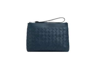 Bottega Veneta Pouch Clutch "Dark Blue"