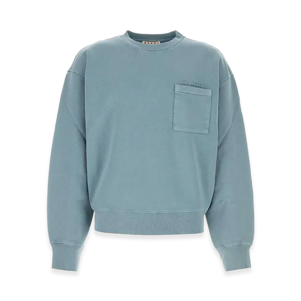 MARNI Cotton Sweatshirt "Light Blue"