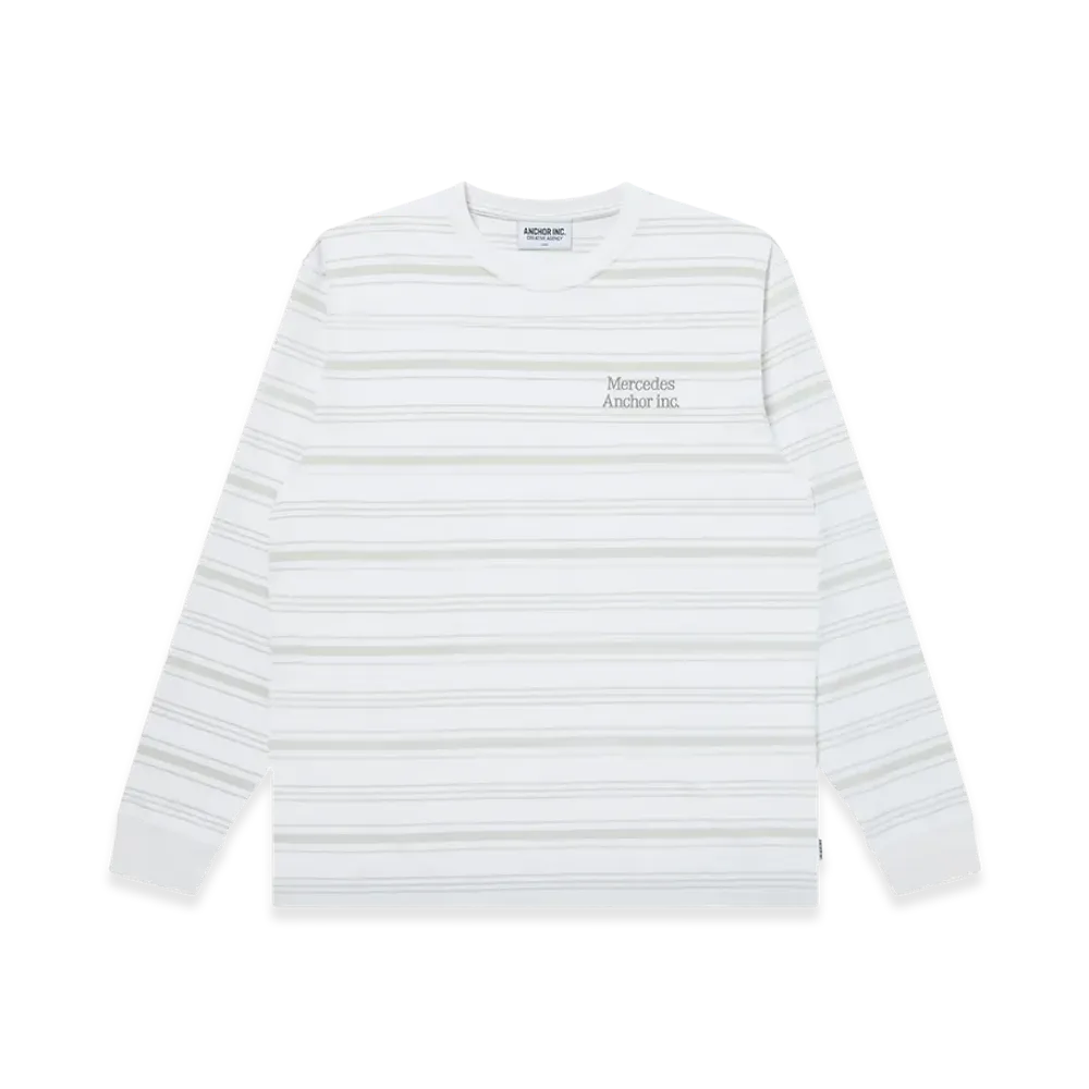 Mercedes Anchor inc. Multi Striped L/S Tee "White"