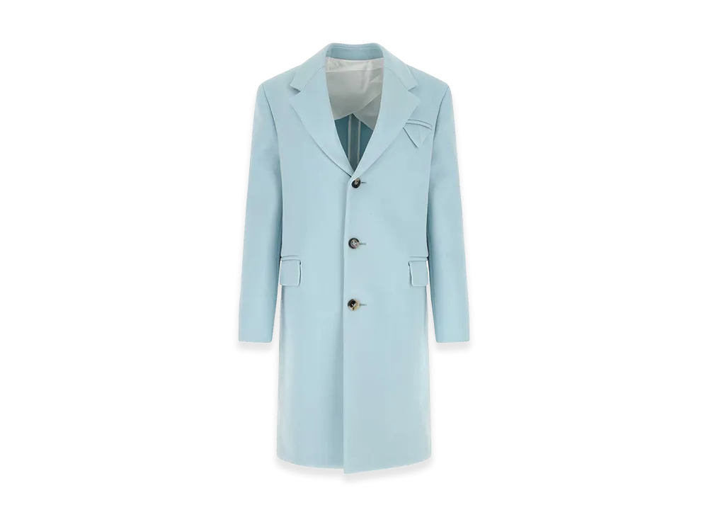 Bottega Veneta Women's Tricotine Coat "Pastel Light Blue"
