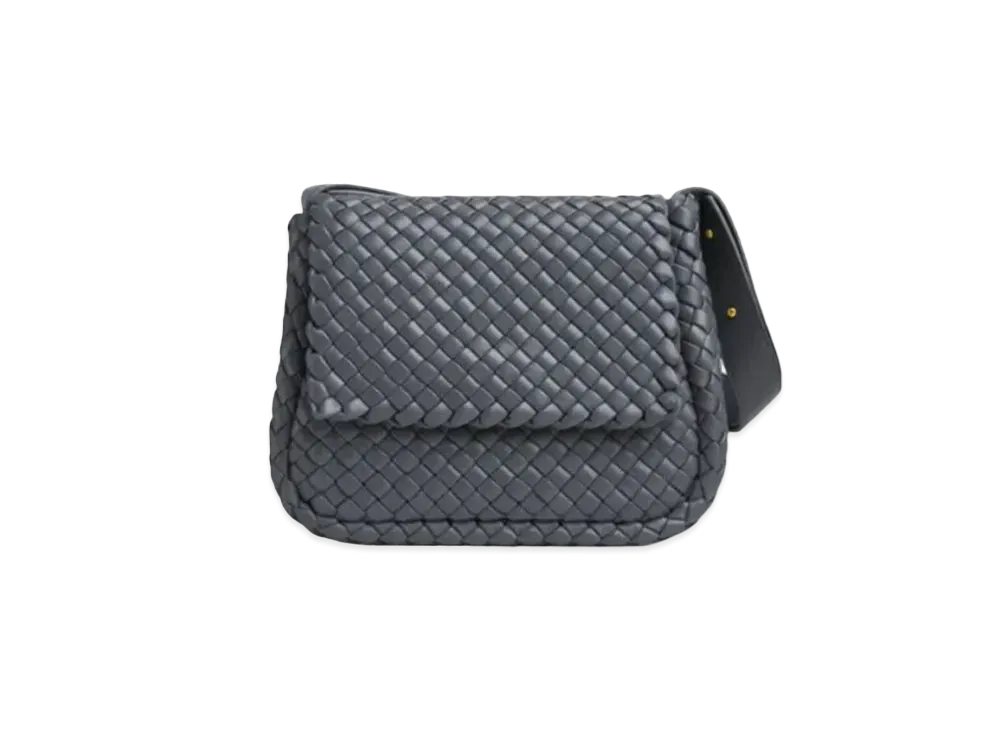 Bottega Veneta Lambskin Cobble Shoulder Bag "Thunder"