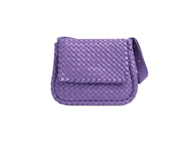 Bottega Veneta Lambskin Cobble Shoulder Bag "Purple"