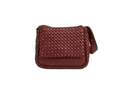 Bottega Veneta Lambskin Cobble Shoulder Bag "Bordeaux"