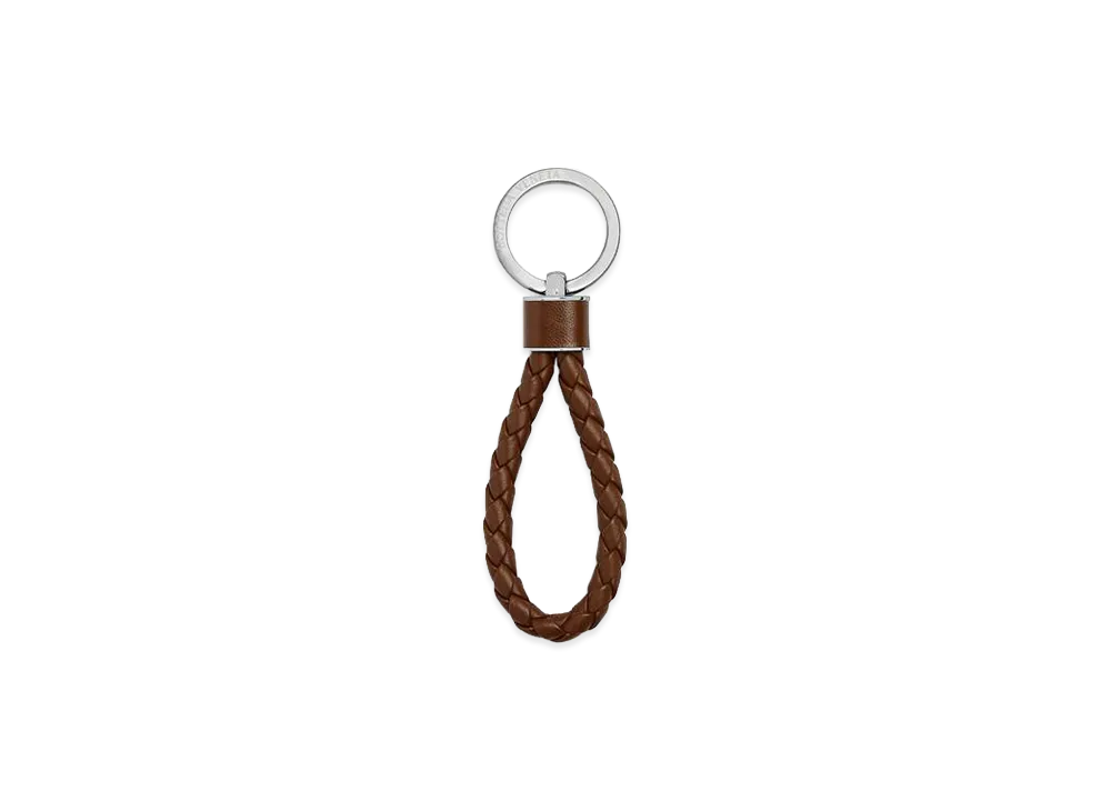 Bottega Veneta Intrecciato Keyring "Nocciola"