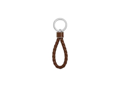 Bottega Veneta Intrecciato Keyring "Nocciola"