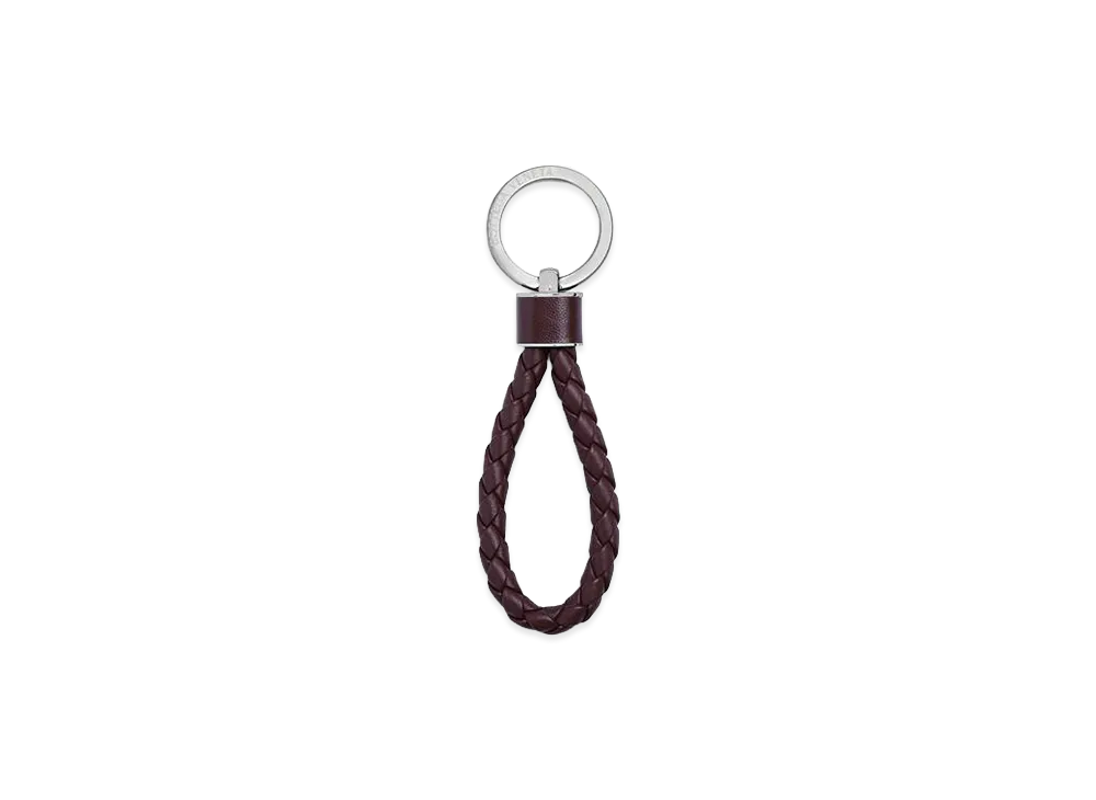 Bottega Veneta Intrecciato Keyring "Dark Barolo"