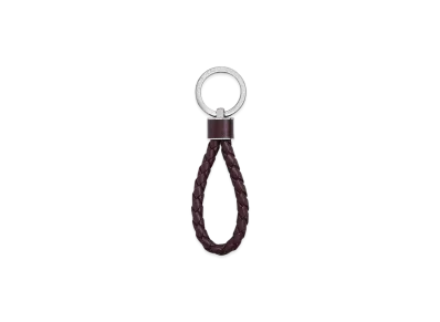 Bottega Veneta Intrecciato Keyring "Dark Barolo"
