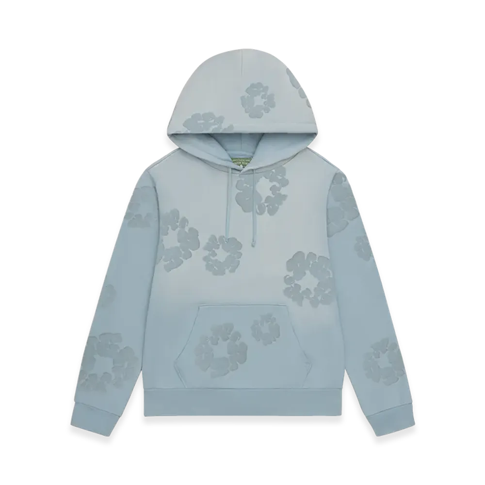 DENIM TEARS Faded Mono Cotton Wreath Hoodie "Light Blue"