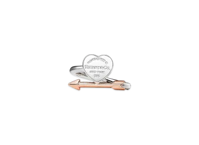 Tiffany & Co. Lovestruck Heart Tag Ring 18K "Silver/Rose Gold"