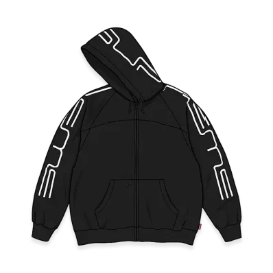 Supreme Connect Zip Up Hooded Sweatshirt "Black"