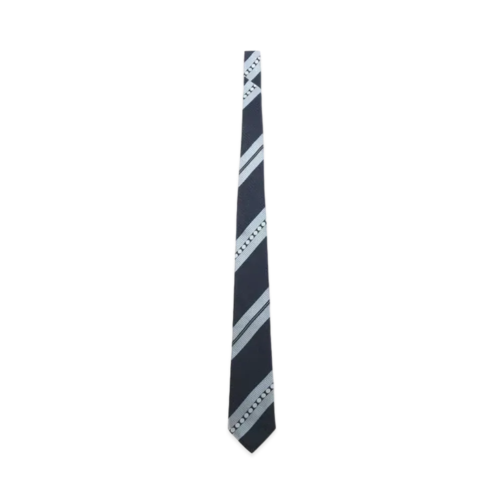 Yohji Yamamoto Pour Homme DOT STRIPE JQ DERBY TIE D "Navy"