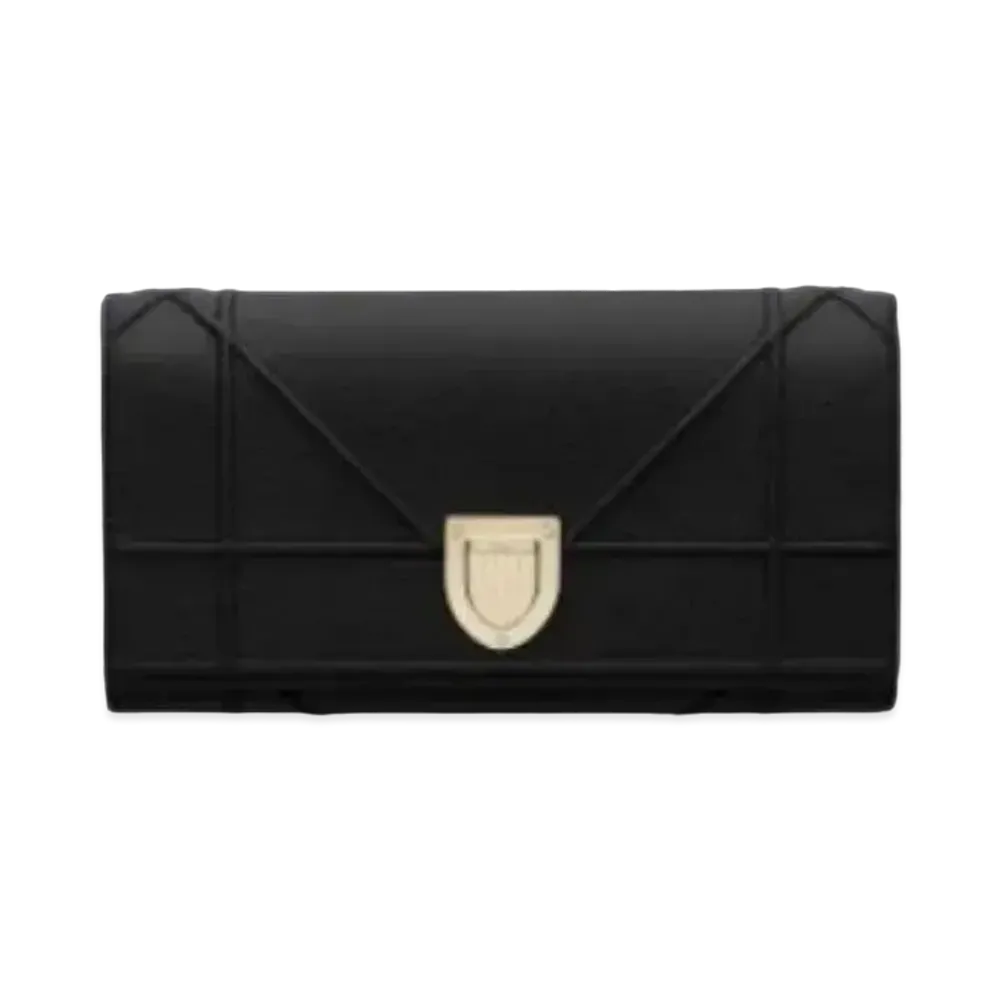 Dior Diorama Curfskin Wallet "Black"