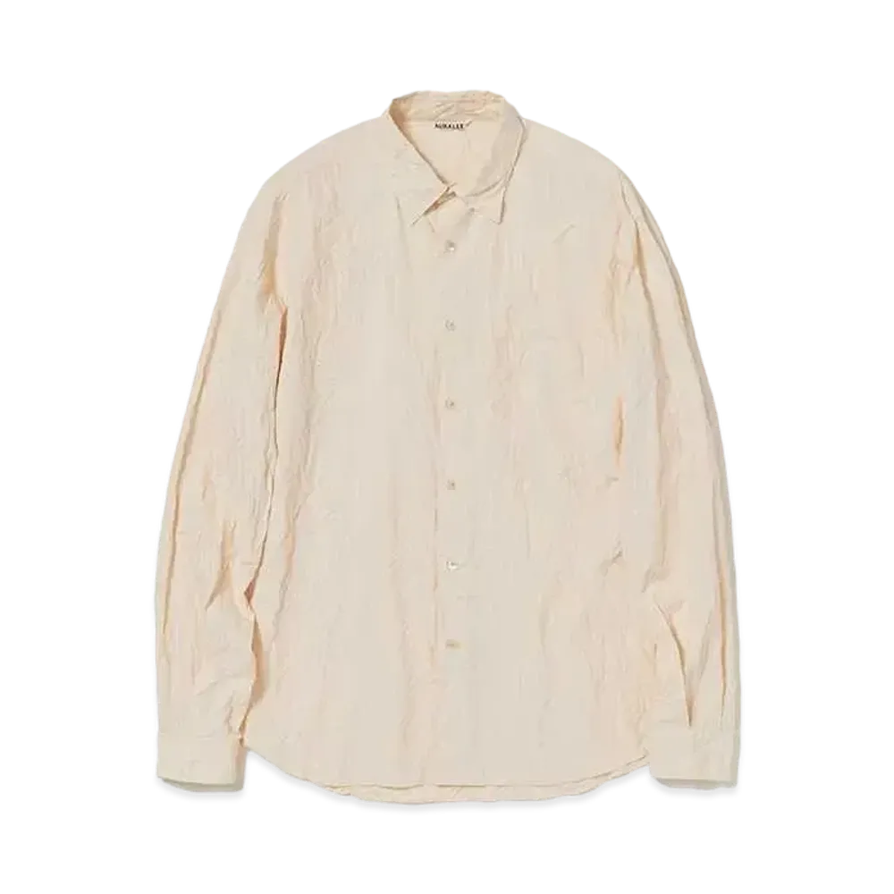 AURALEE Wrinkled Washed Finx Twill Shirt "Pink Beige"