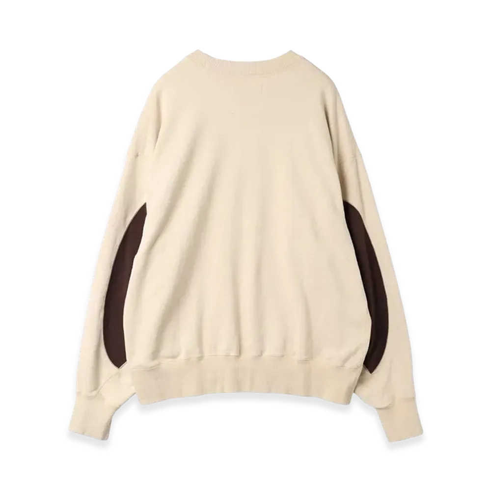 JieDa Draping Sweat Crew "Ivory/Brown"