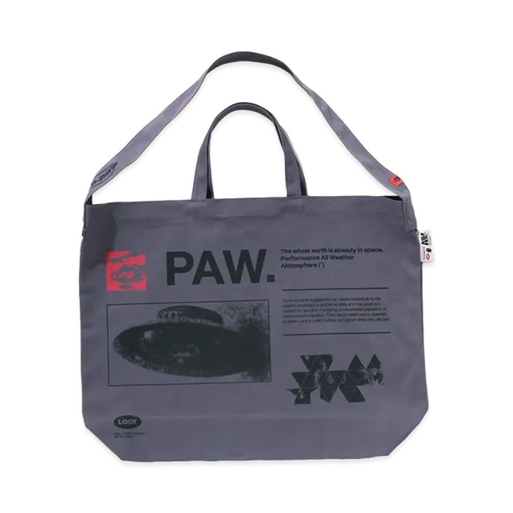 A BATHING APE x KAZUKI KURAISHI Whole Earth 2-Way Canvas Tote Bag "Charcoal"