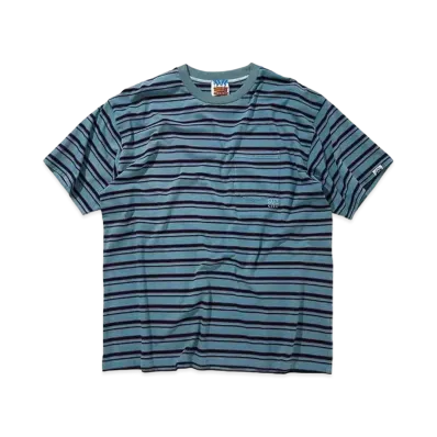 CITY COUNTRY CITY Embroidered Logo Overdye Border Pocket T-shirt "DEEP BLUE"