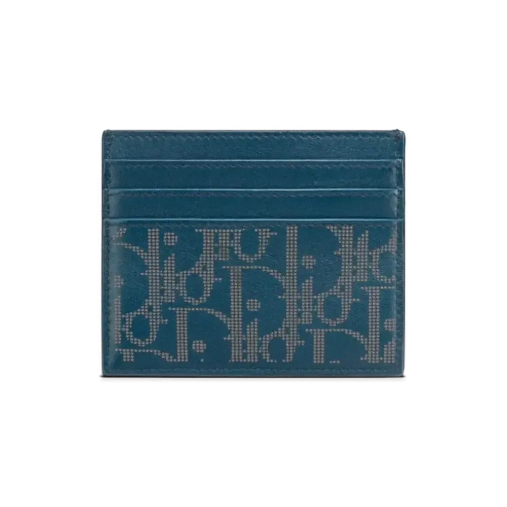 Dior World Tour Card Holder Dior Oblique Galaxy Leather "Navy"