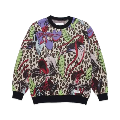 WACKO MARIA HIYATSUKAZU KNIT JACQUARD SWEATER "Beige"