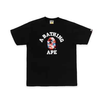 A BATHING APE x NIWAKASENPEI Bape Store One Fukuoka Bldg. College Tee "Black"