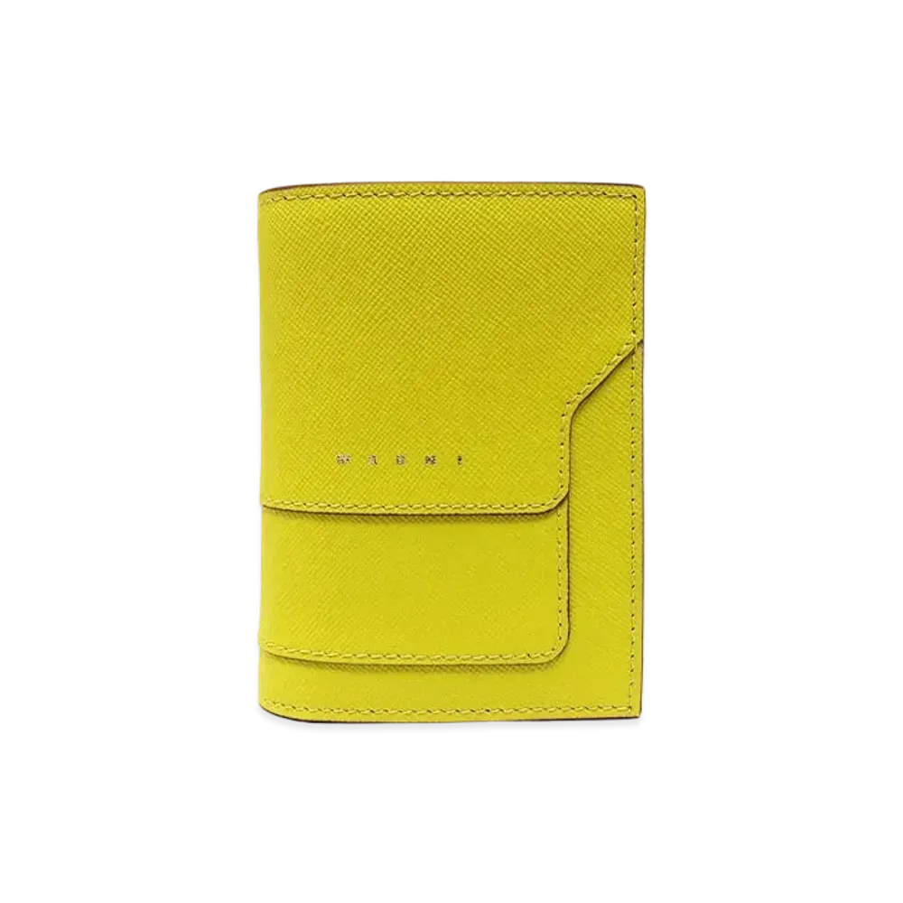 Marni Yellow Bi-Fold Saffiano Leather Wallet "Light Tapaz"
