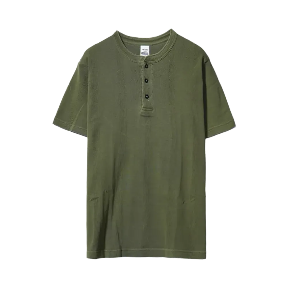 ANDFAMILYS Pigment Rib Henley Tee "MG"
