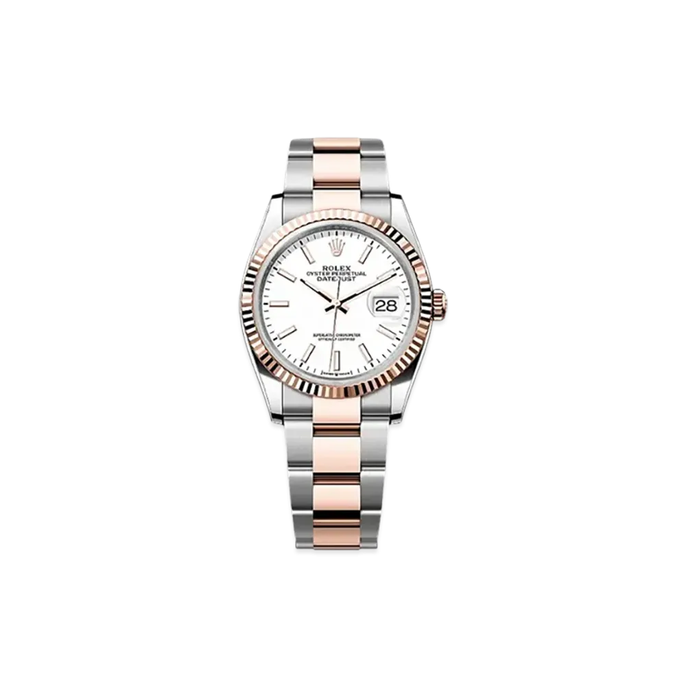 ROLEX Datejust 36 Oystersteel & Everose Gold "White"