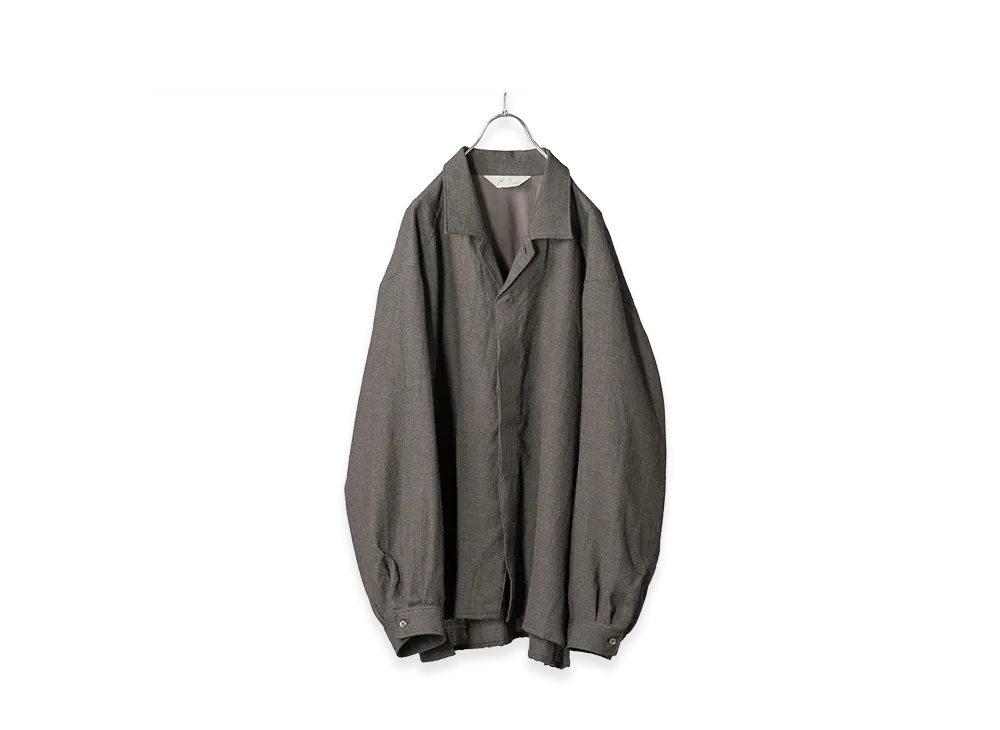 ANCELLM Wool Cross-Line Shirt "Brown"