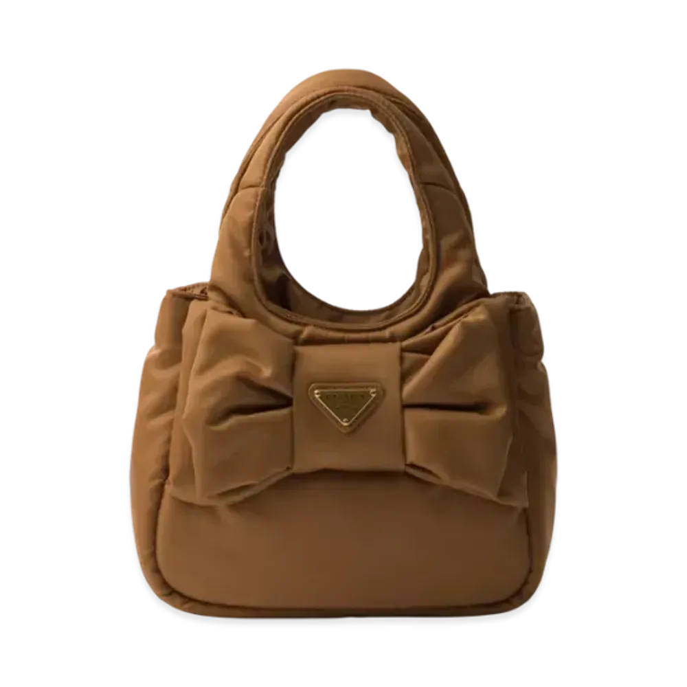 PRADA Padded Re-Nylon Mini-Bag with Bow "Brandy"