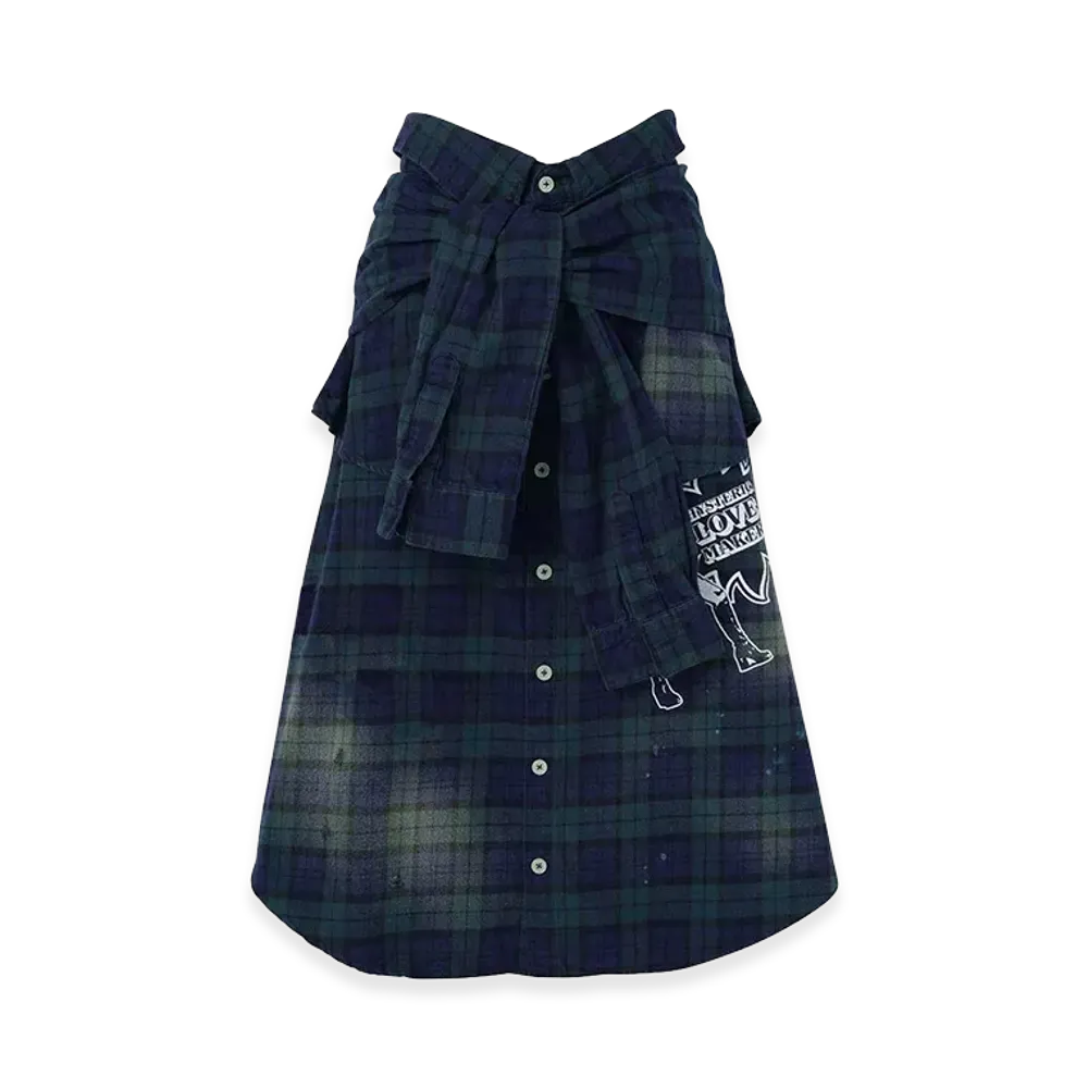 HYSTERIC GLAMOUR Women's Shirt Layered Skirt "Navy"